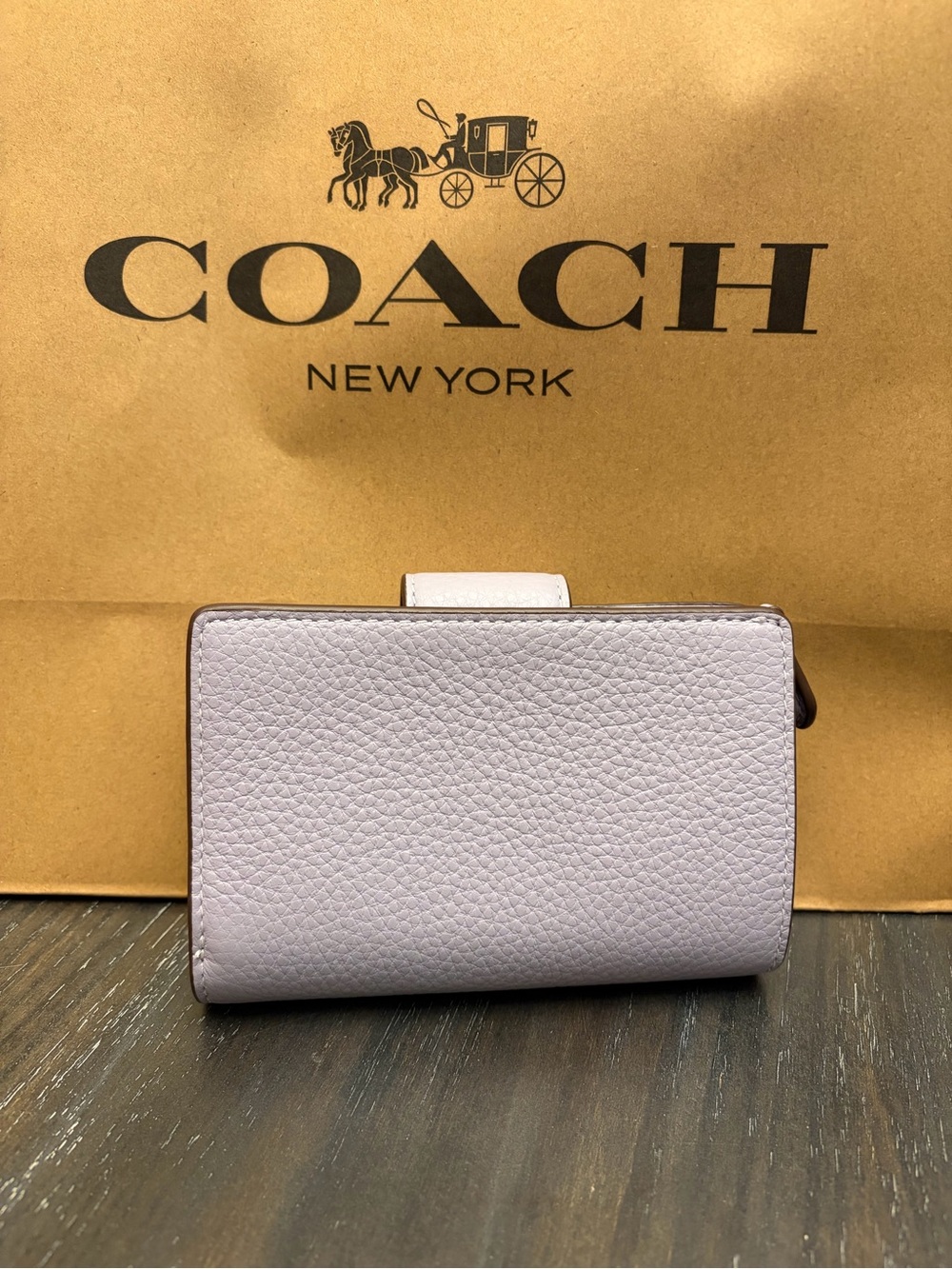 Coach Light Blue Misty Pebbled Leather Wallet - Picture 2 of 4